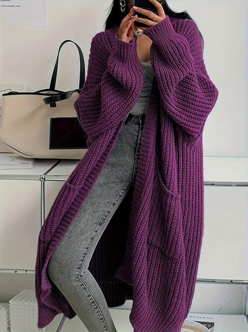 Autumn And Winter Long Sweater Women's Knitted Cardigan
