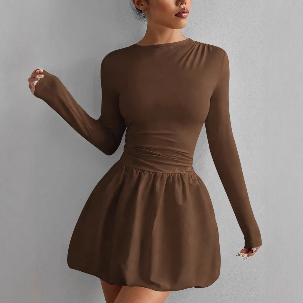 Solid Color Bubble Dress