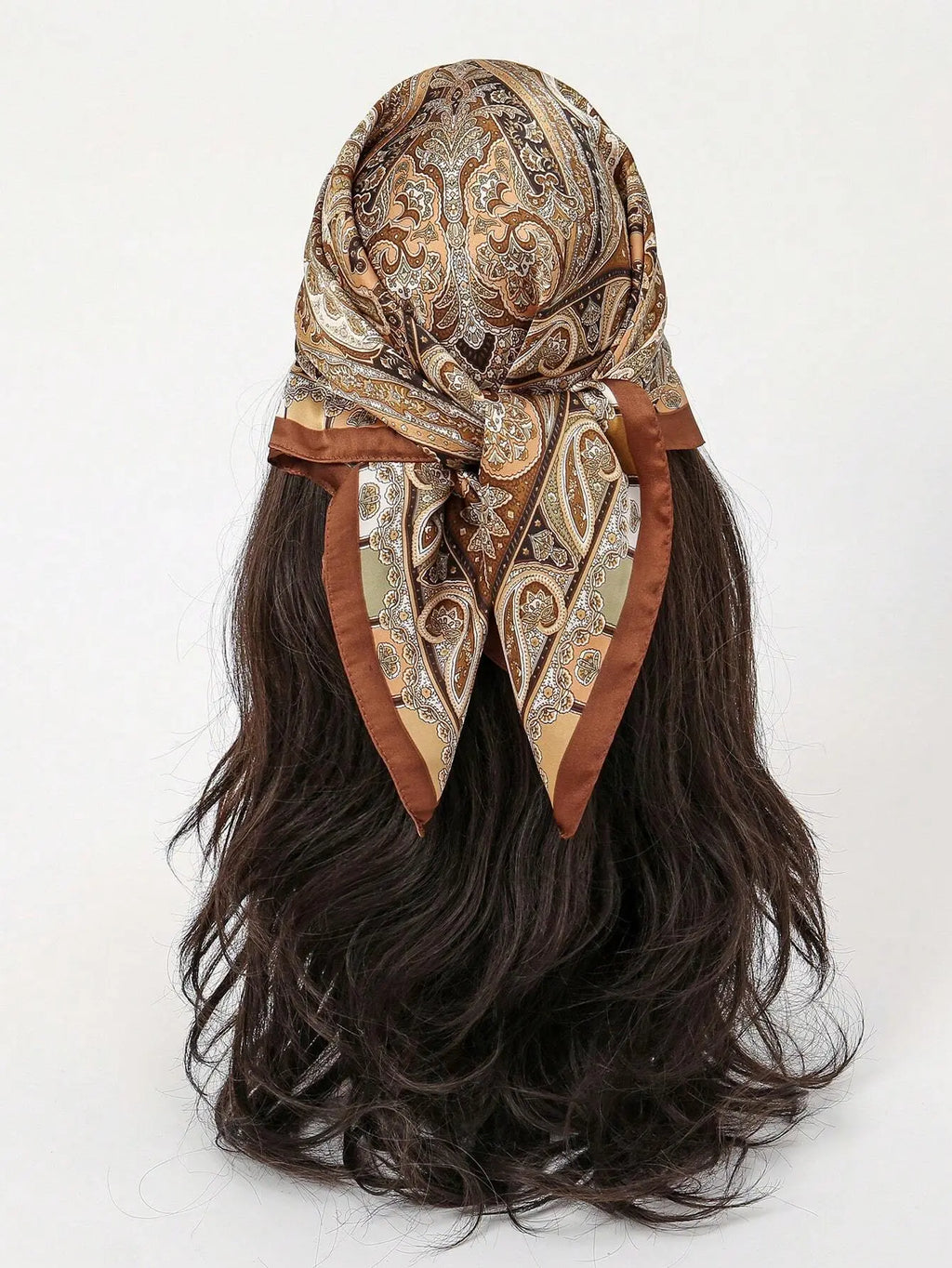 SHEIN Women'S Paisley Print Square Scarf 70Cm Versatile Waist Tie & Hair Accessory for Spring Fashionable Bandana Multicolor Polyester Material