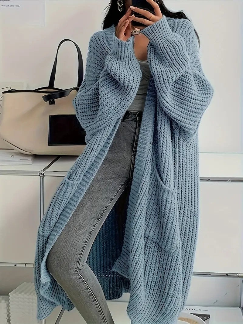 Autumn And Winter Long Sweater Women's Knitted Cardigan
