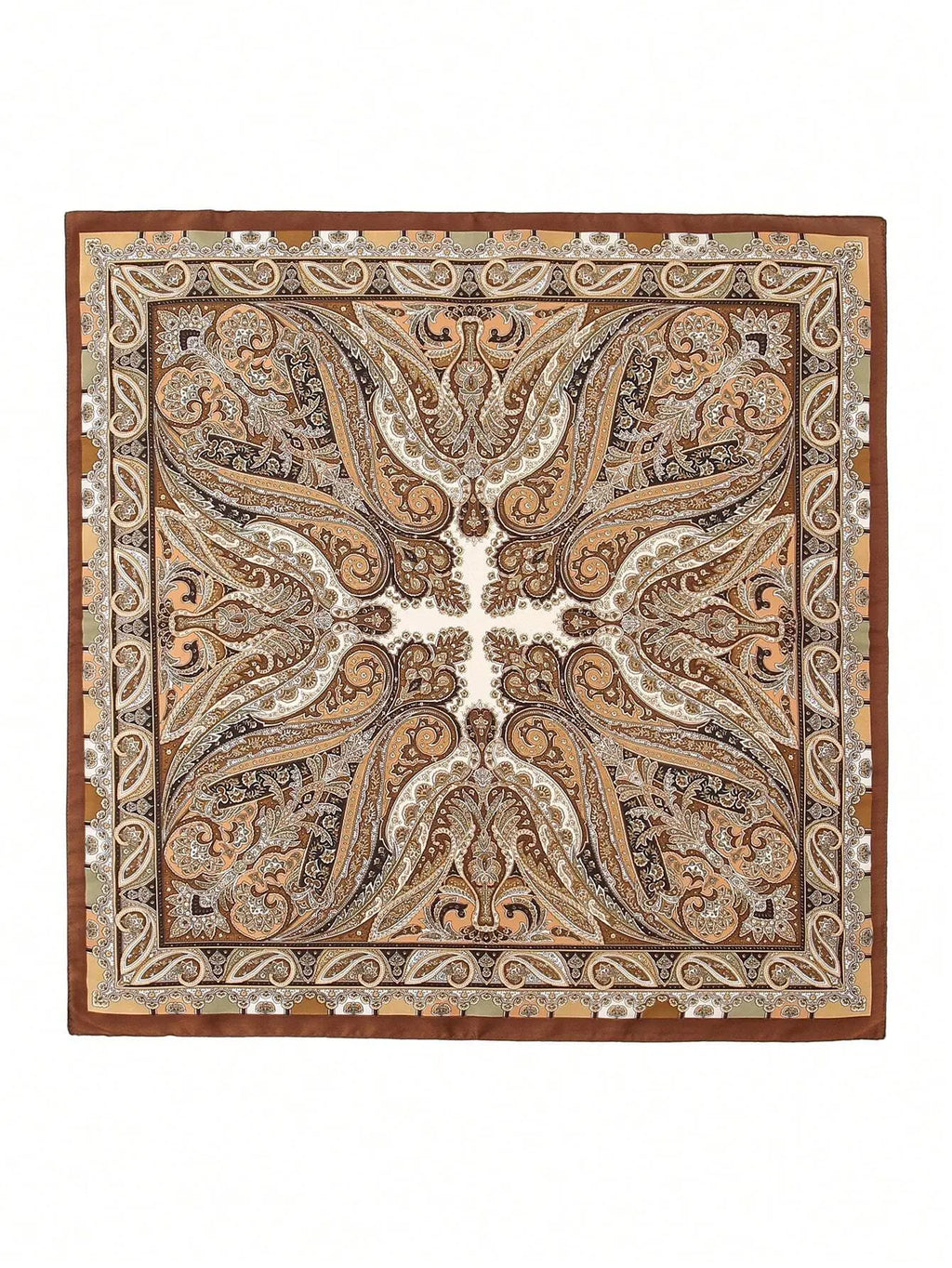 SHEIN Women'S Paisley Print Square Scarf 70Cm Versatile Waist Tie & Hair Accessory for Spring Fashionable Bandana Multicolor Polyester Material