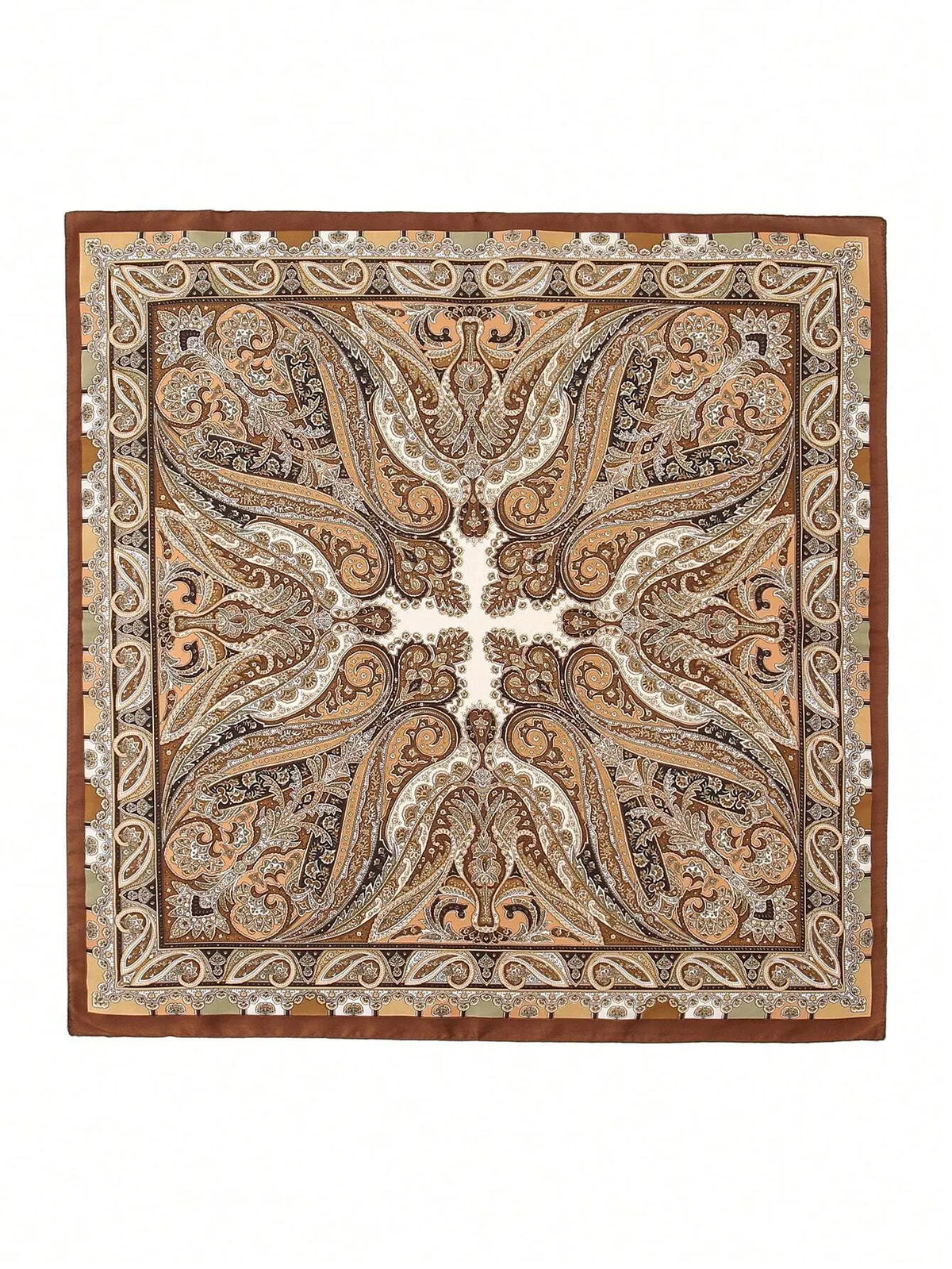SHEIN Women'S Paisley Print Square Scarf 70Cm Versatile Waist Tie & Hair Accessory for Spring Fashionable Bandana Multicolor Polyester Material