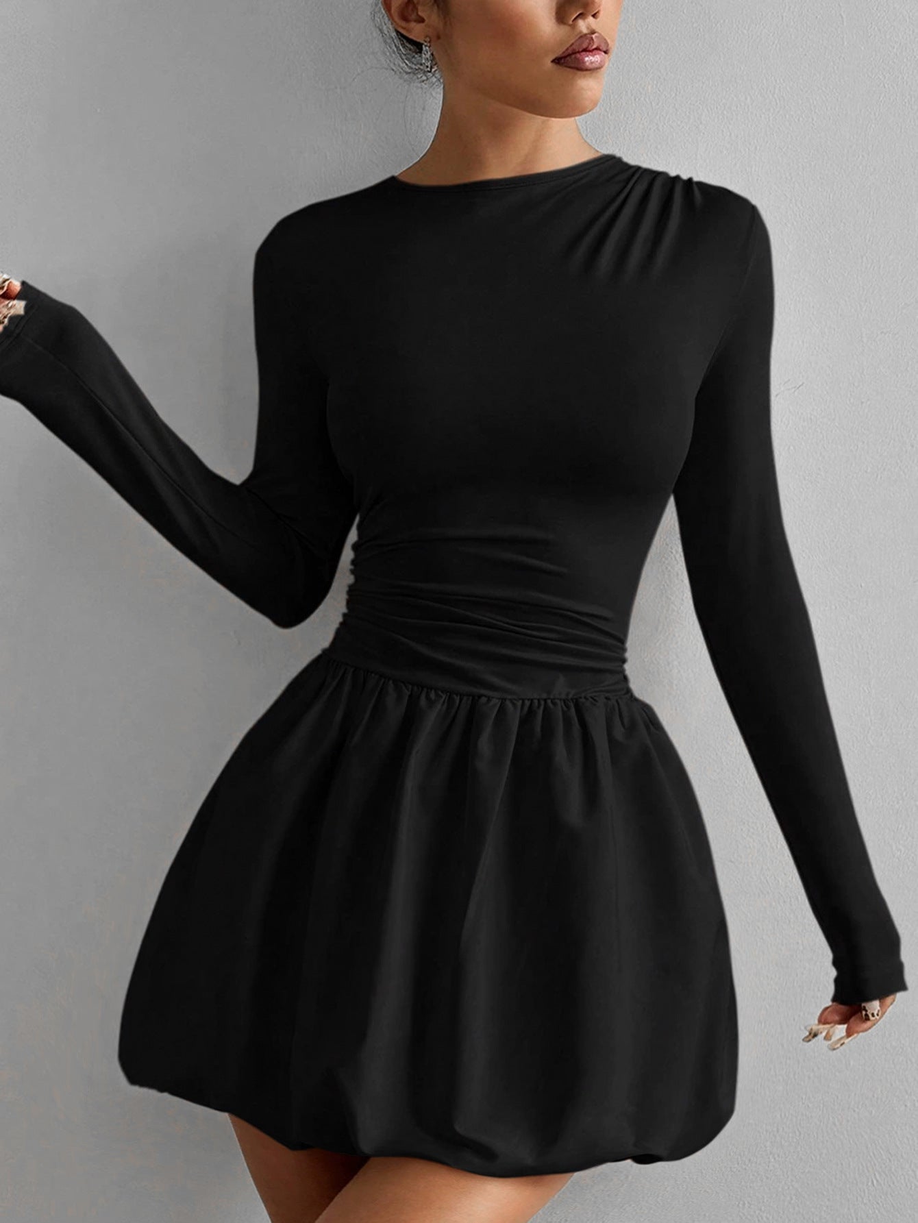 Solid Color Bubble Dress