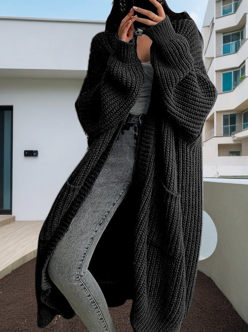 Autumn And Winter Long Sweater Women's Knitted Cardigan
