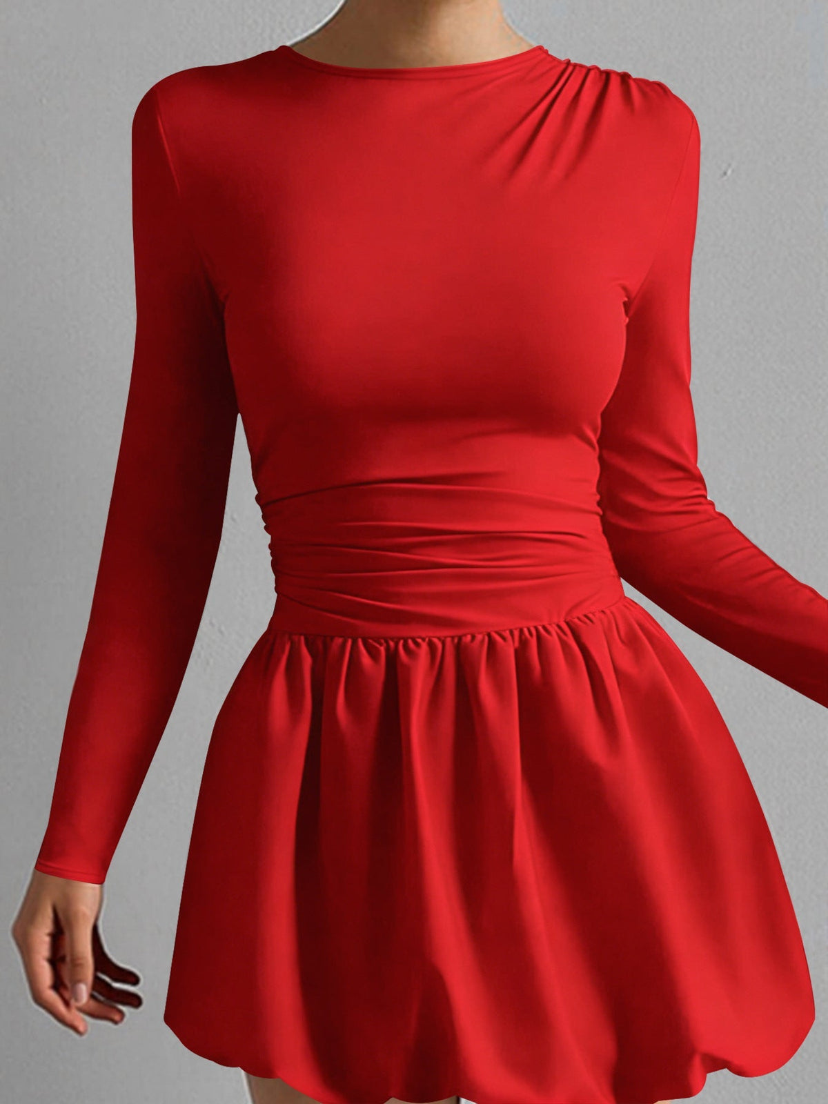 Solid Color Bubble Dress