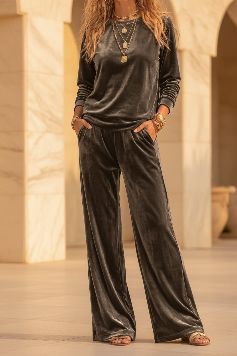 Women's Velvet Two-Piece Lounge Set
