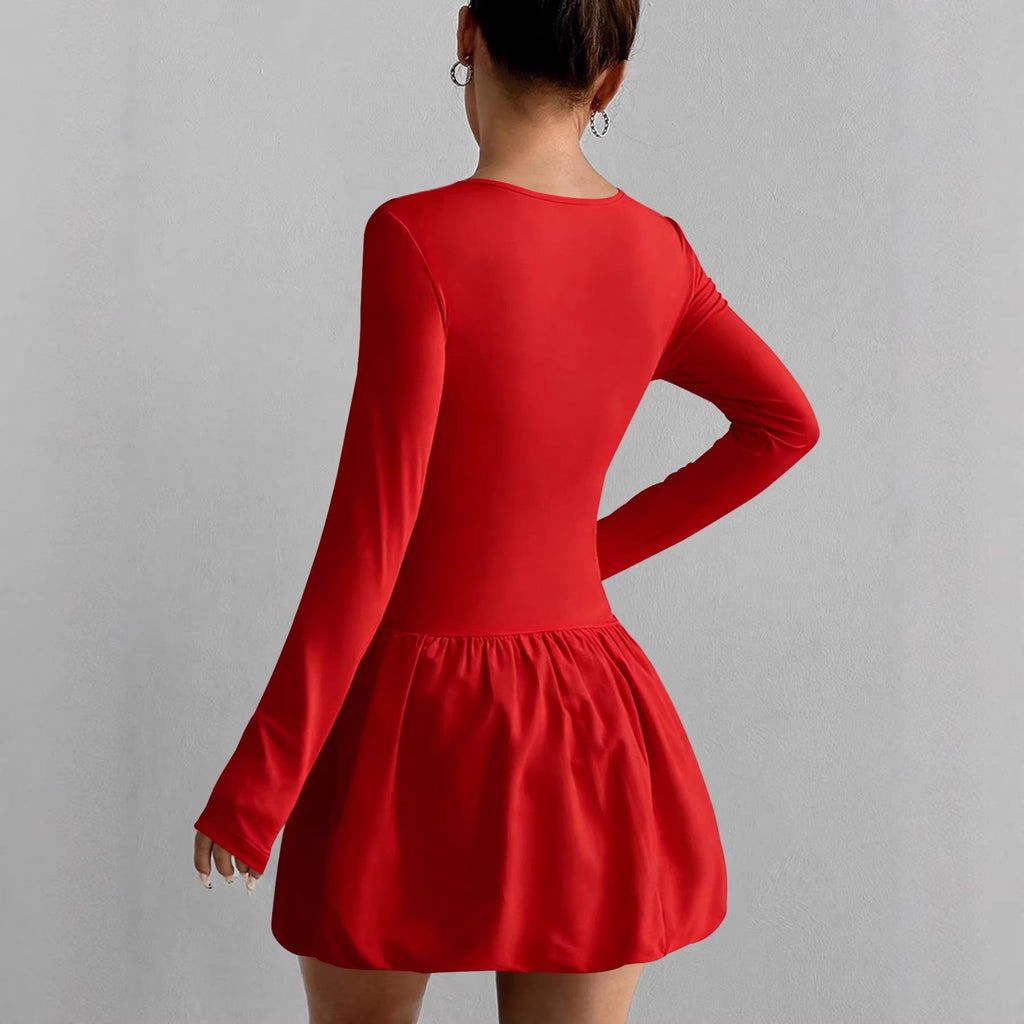 Solid Color Bubble Dress