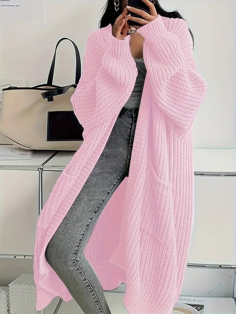 Autumn And Winter Long Sweater Women's Knitted Cardigan