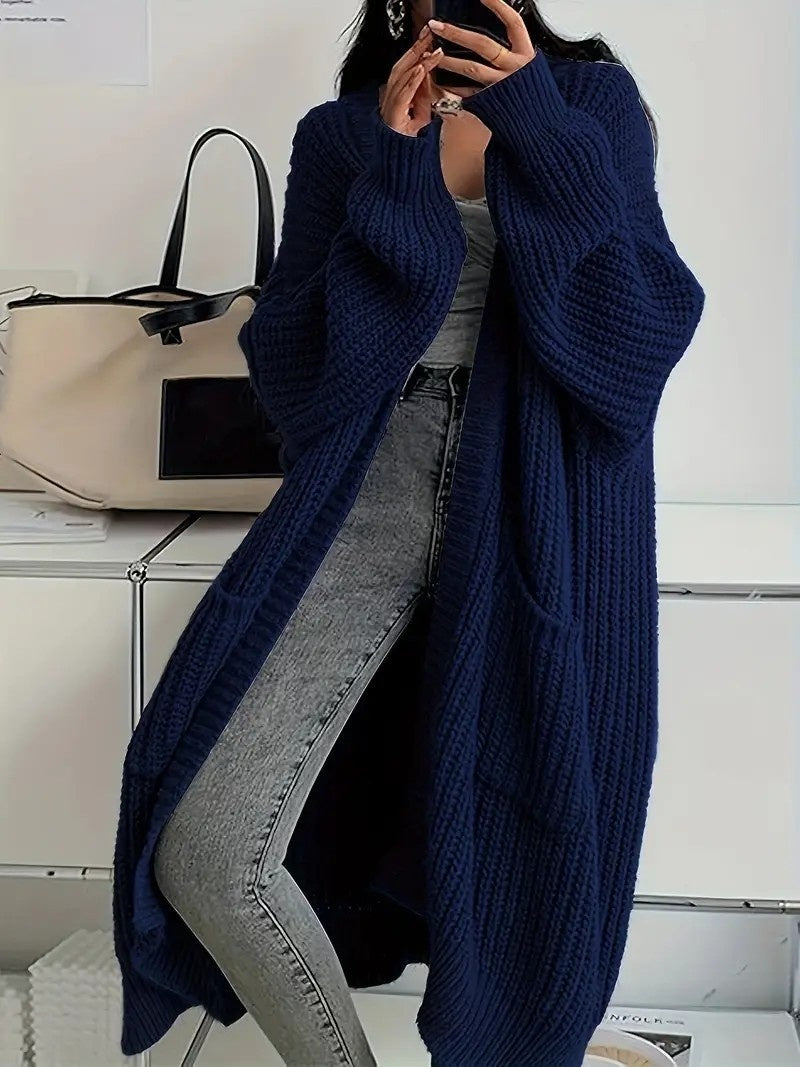 Autumn And Winter Long Sweater Women's Knitted Cardigan
