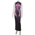 3D Printed Sleeveless Maxi Dress