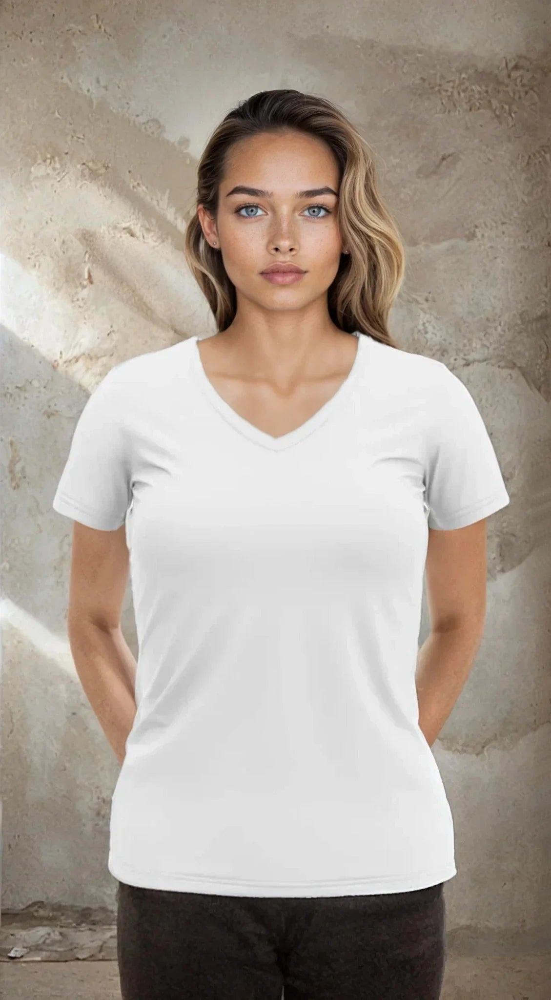 Wonder V-Neck Tee – Women's Soft Cotton Short Sleeve Top