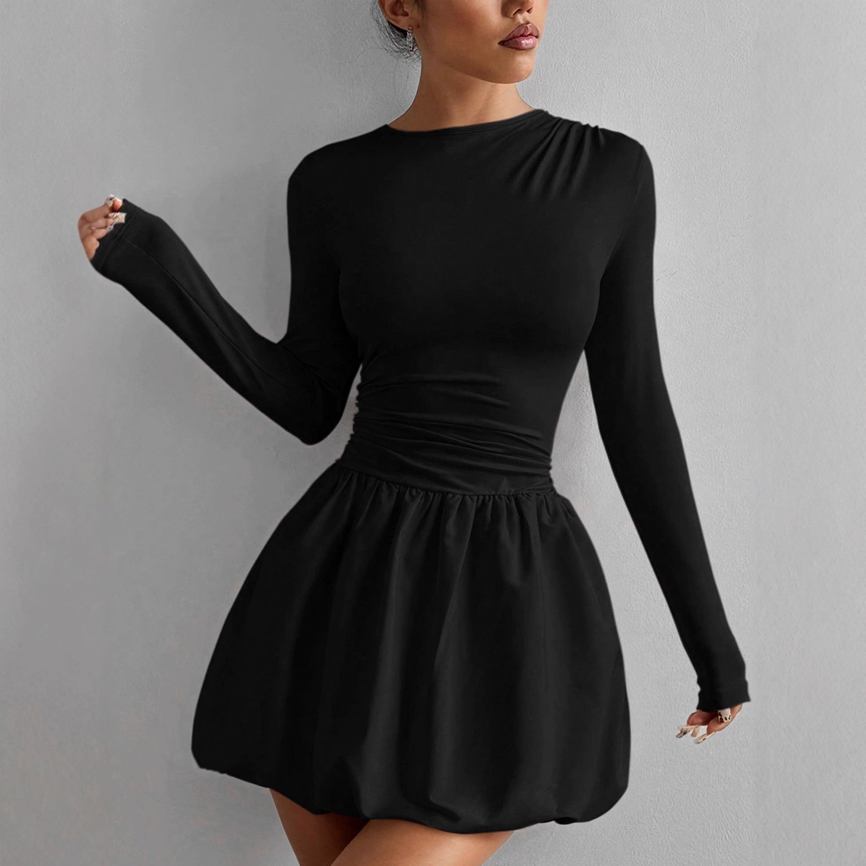 Solid Color Bubble Dress