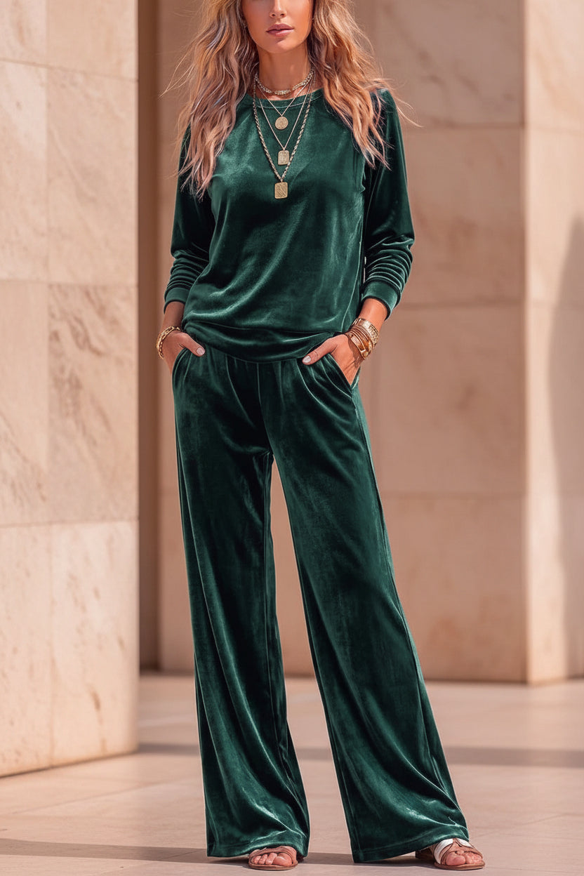 Women's Velvet Two-Piece Lounge Set