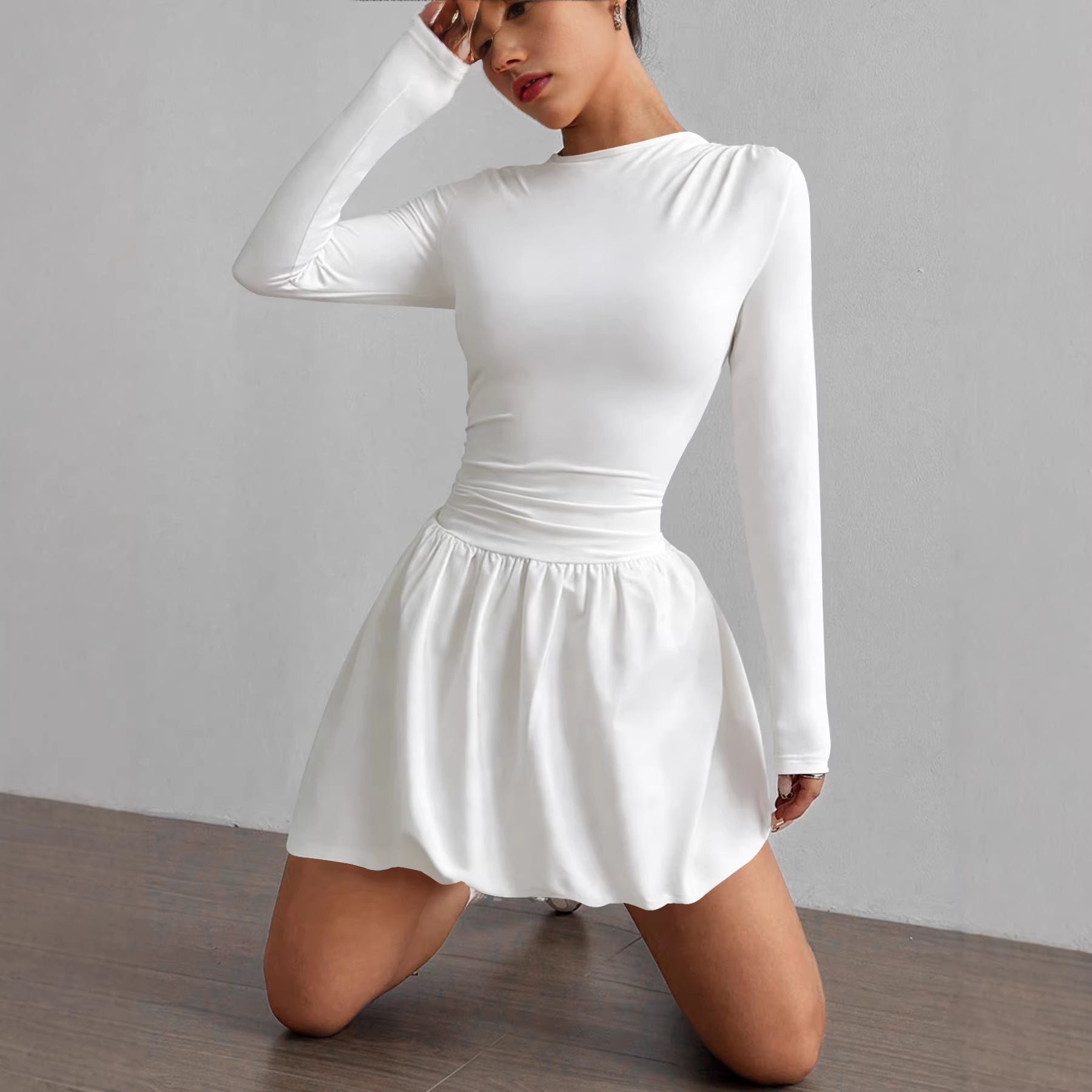 Solid Color Bubble Dress