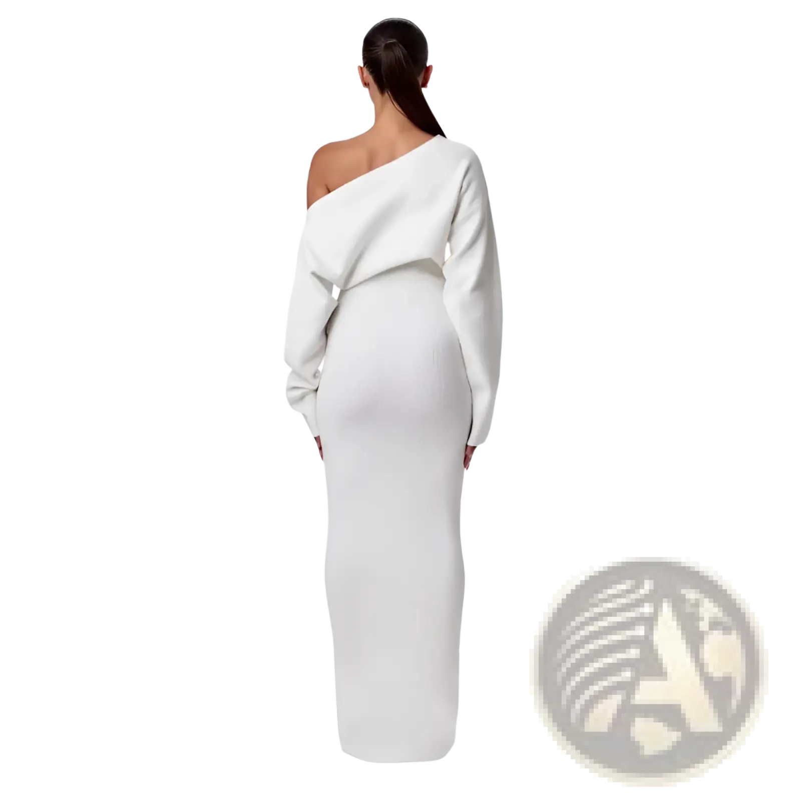 Off Shoulder Long Sleeve Knitted Bodycon Maxi Dress
