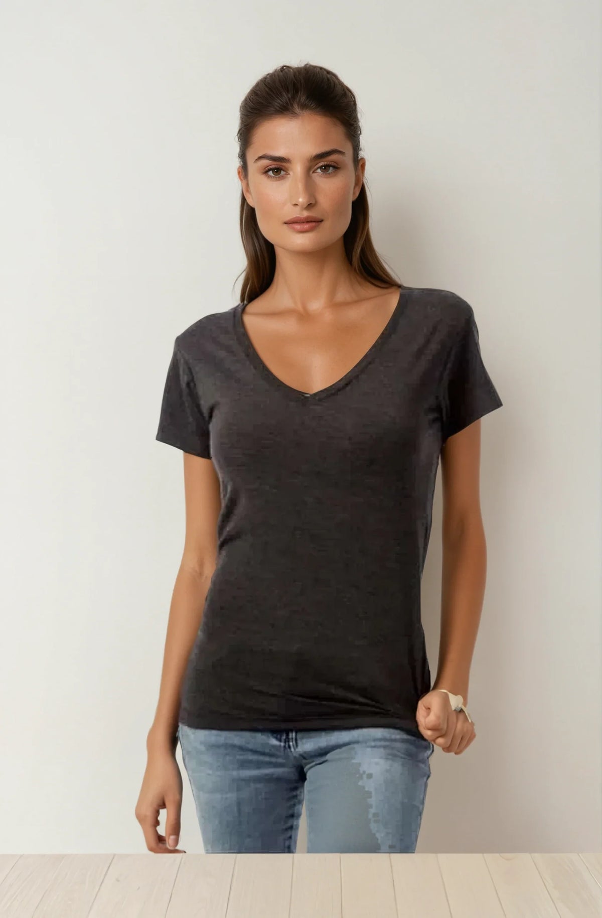Wonder V-Neck Tee – Women's Soft Cotton Short Sleeve Top